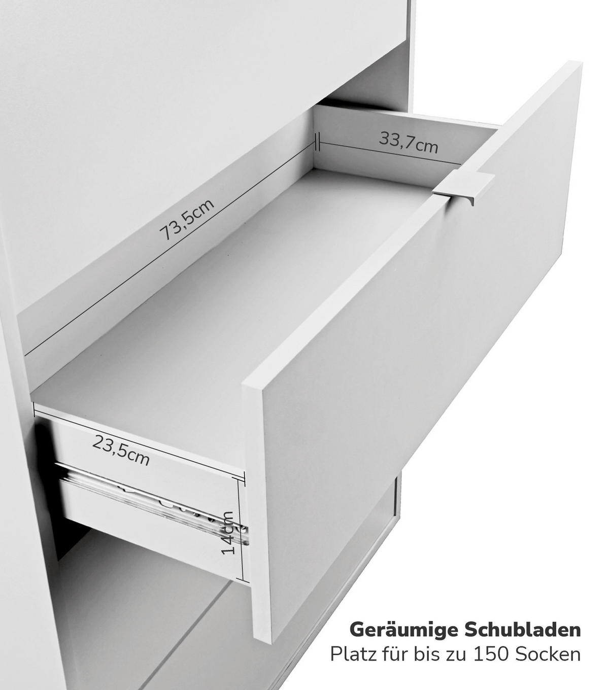 KOMMODE Die Stilvolle - Weiß, Holzwerkstoff (80/117/40cm) - Mokebo
