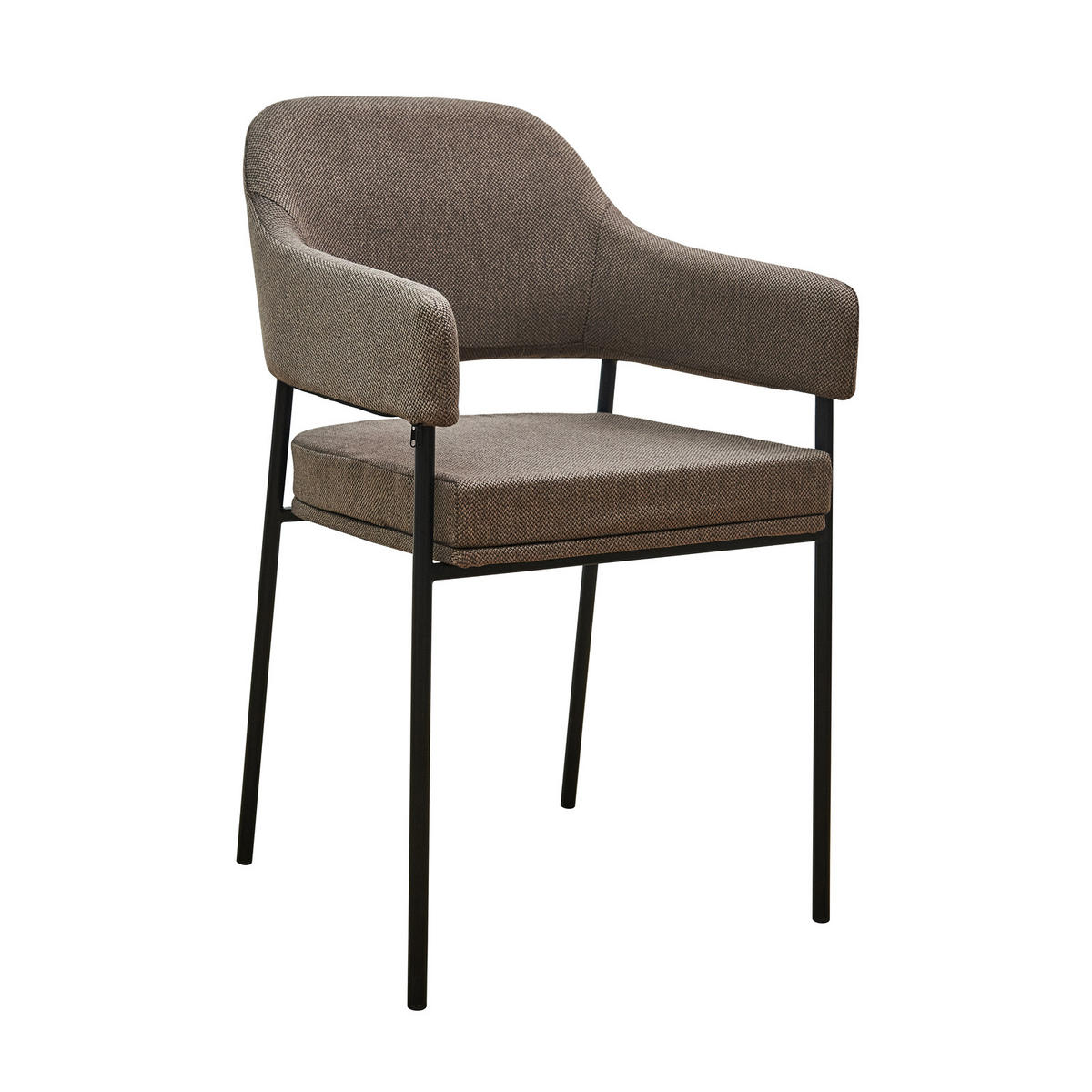 ESSZIMMERSTÜHLE SCARLETT (2er Set) - Schwarz/Braun, Textil/Metall (51/85/53cm) - SVITA