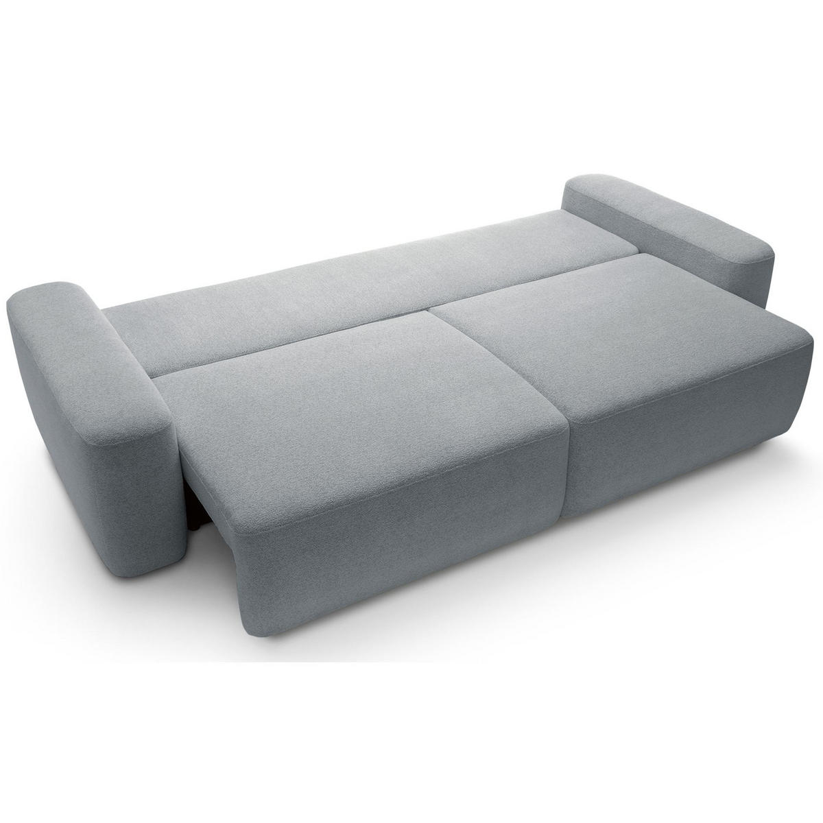 3-SITZER SOFA Baleo Hellgrau Chenille-Bezug - Hellgrau/Schwarz, Kunststoff/Textil (257/82/105cm) - Selsey