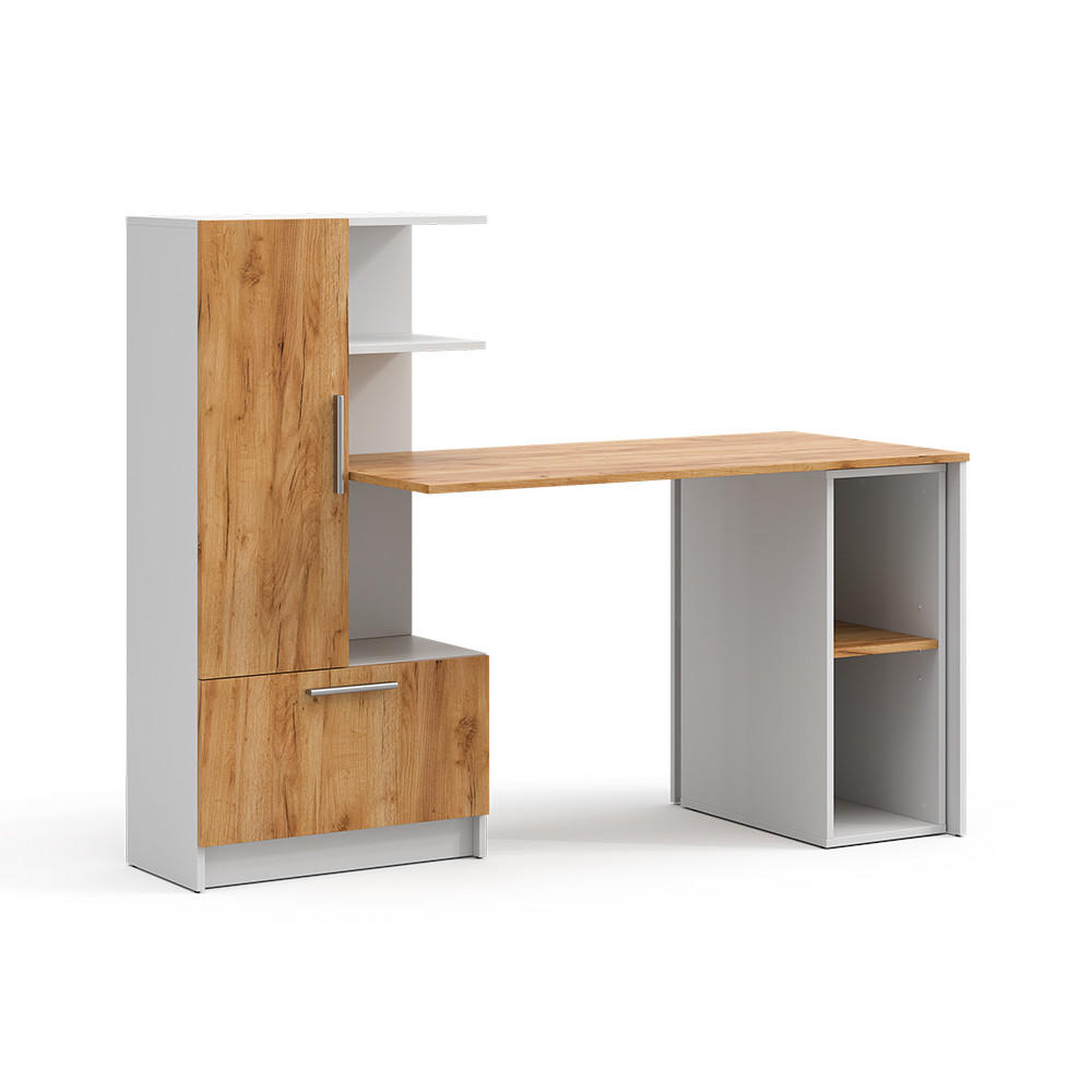 SCHREIBTISCH Tomy, Weiß/Goldkraft Eiche, 150 x 59 cm 2er Set - Honigeiche/Weiß, Holzwerkstoff (59/150/120cm) - Vicco