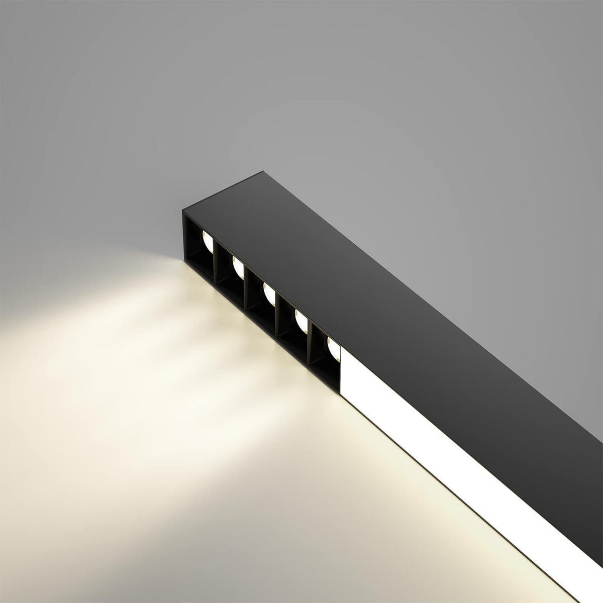 LED-DECKENLEUCHTE Ritter 80/3.5/5.5 cm - Schwarz, Metall (3.5/80/5.5cm) - Nettlife