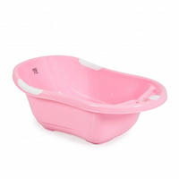 BABYBADEWANNE Lilly platzsparend rosa platzsparend mit Wasserablauf, Ablagefächer für Zubehör - Rosa, Kunststoff (51/80cm) - Moni