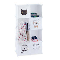 STECKREGAL Kinderzimmer - Weiß, Kunststoff (74/145/36.5cm) - Relaxdays