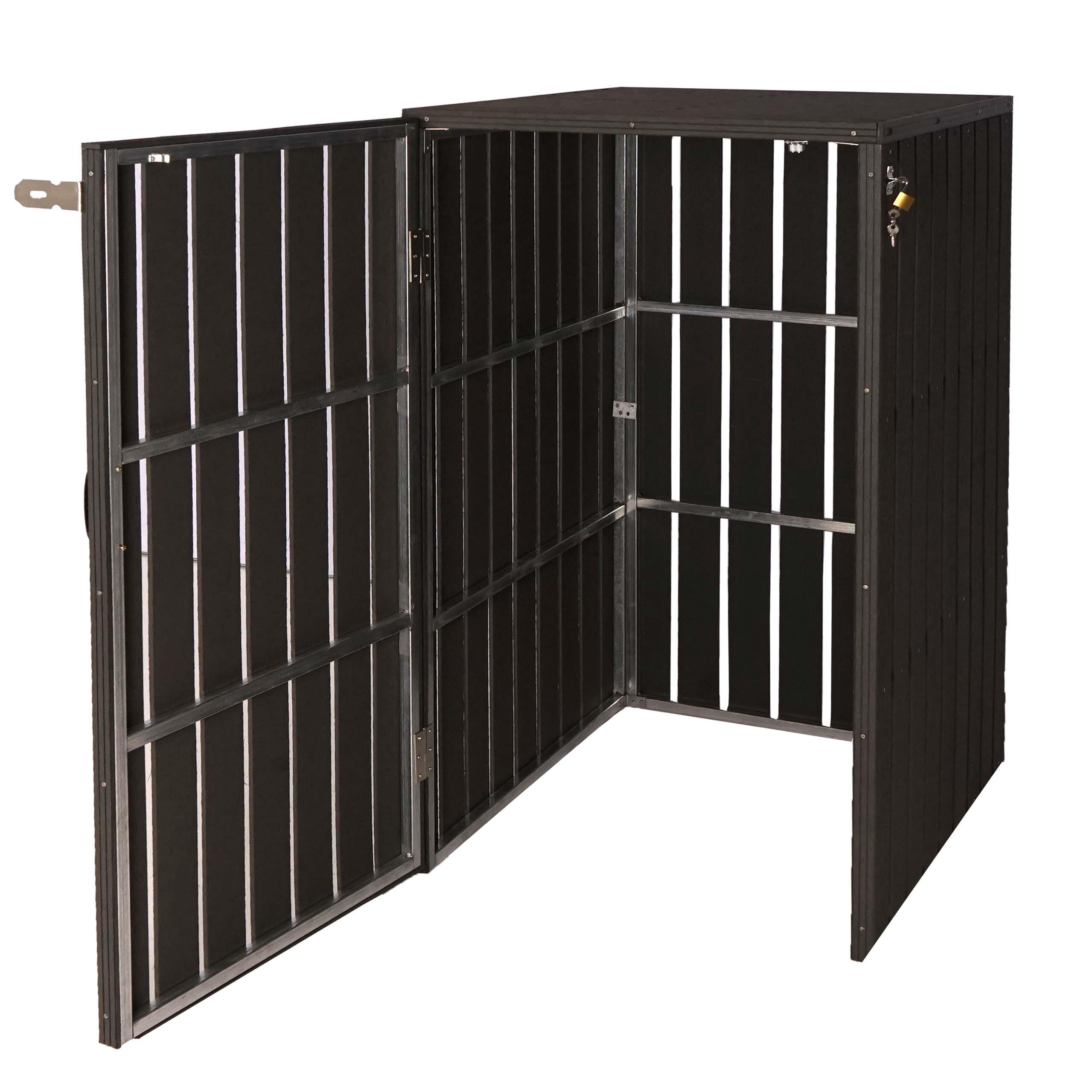 1-/2ER WPC-MÜLLTONNENVERKLEIDUNG Anthrazit - Anthrazit, Metall (77/115/97cm) - MCW