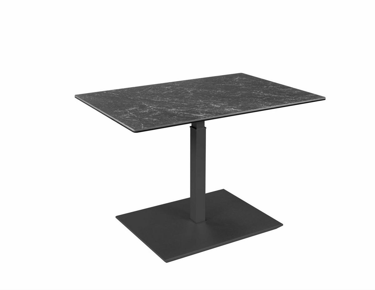 COUCHTISCH höhenverstellbar Chapa 90x47x60 Glas Anthrazit/Keramik Nero - Schwarz, Glas (90/60/60cm) - 58aufmkessel