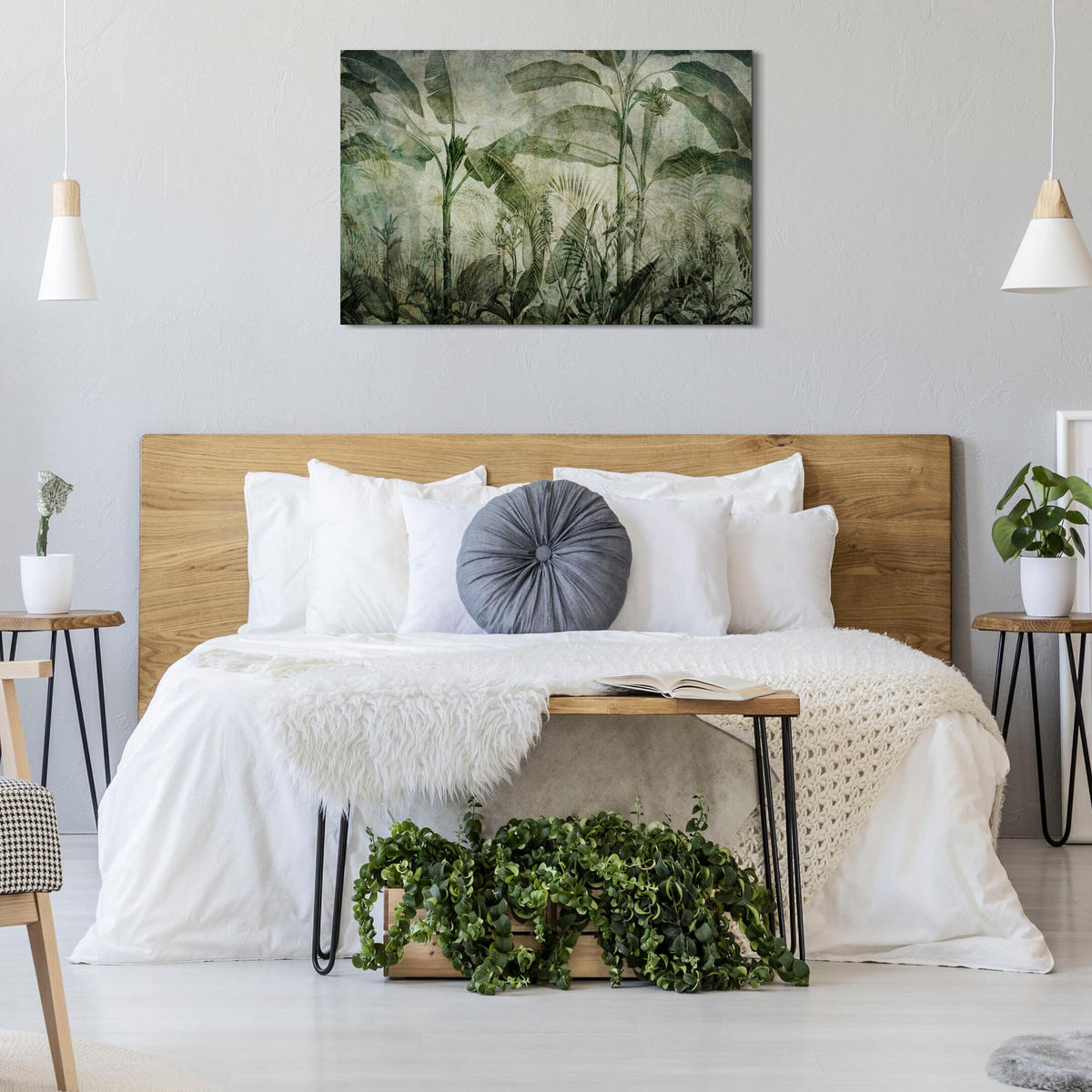 LEINWANDBILD Blätter 90x60 cm - Multicolor, Holz (90/60cm) - LUMASOUL