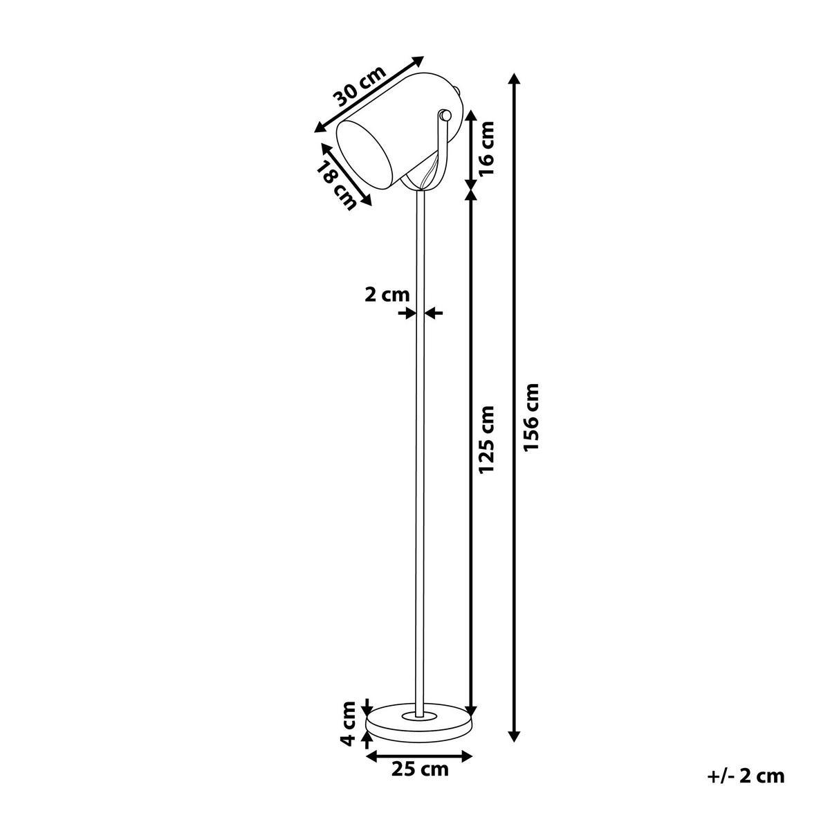 STEHLAMPE Tyria 25/25/156 cm - Schwarz, Metall (25/25/156cm) - Beliani