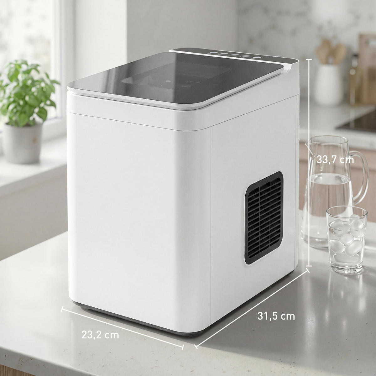 EISWÜRFELMASCHINE Kunststoff Weiß - Weiß, Kunststoff (23.2/33.7/31.5cm) - HOMCOM