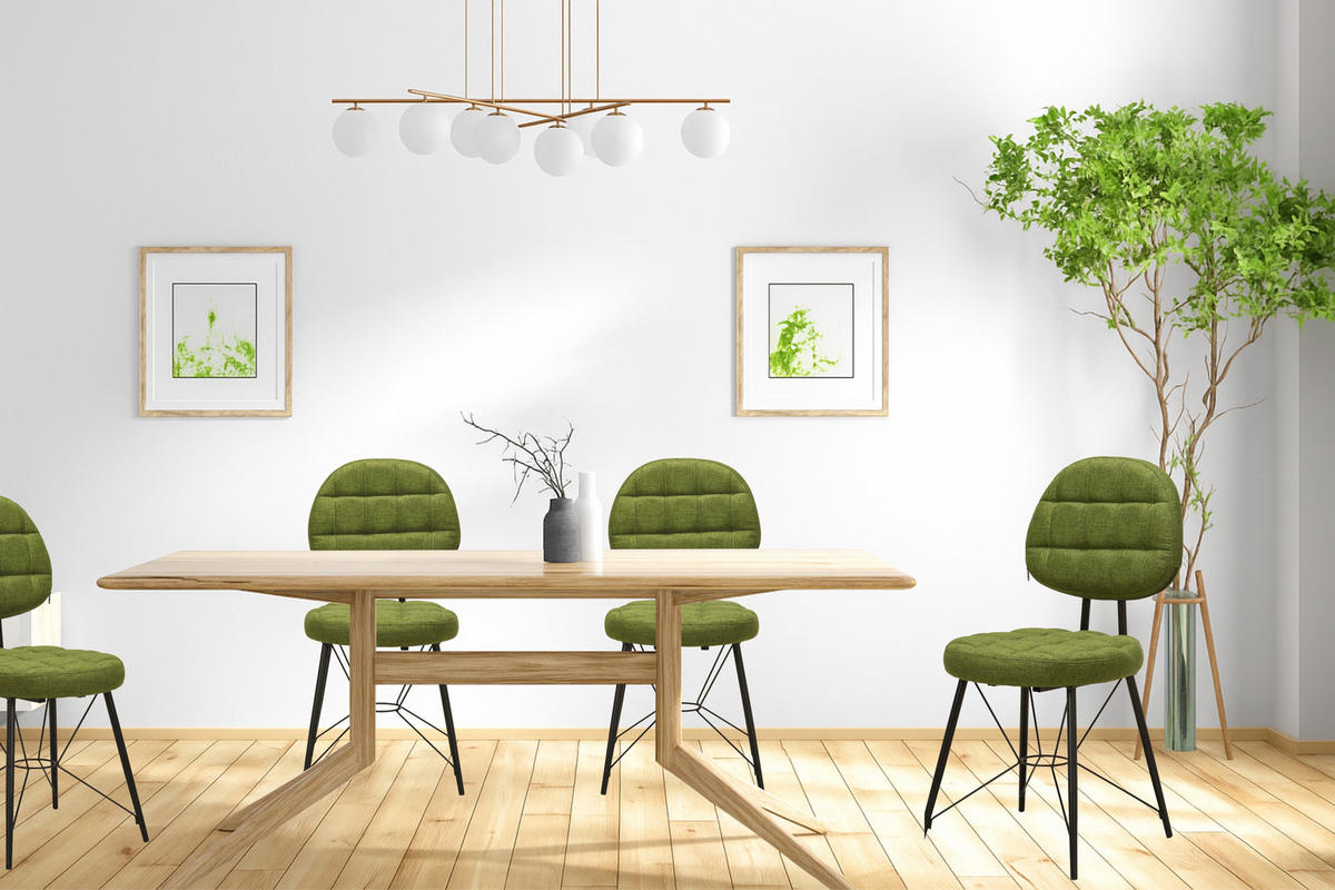 ESSZIMMERSTUHL VICTORIA mit Metallbeinen - Grün, Holz/Textil (45/90/56.4cm) - Stuhlmann