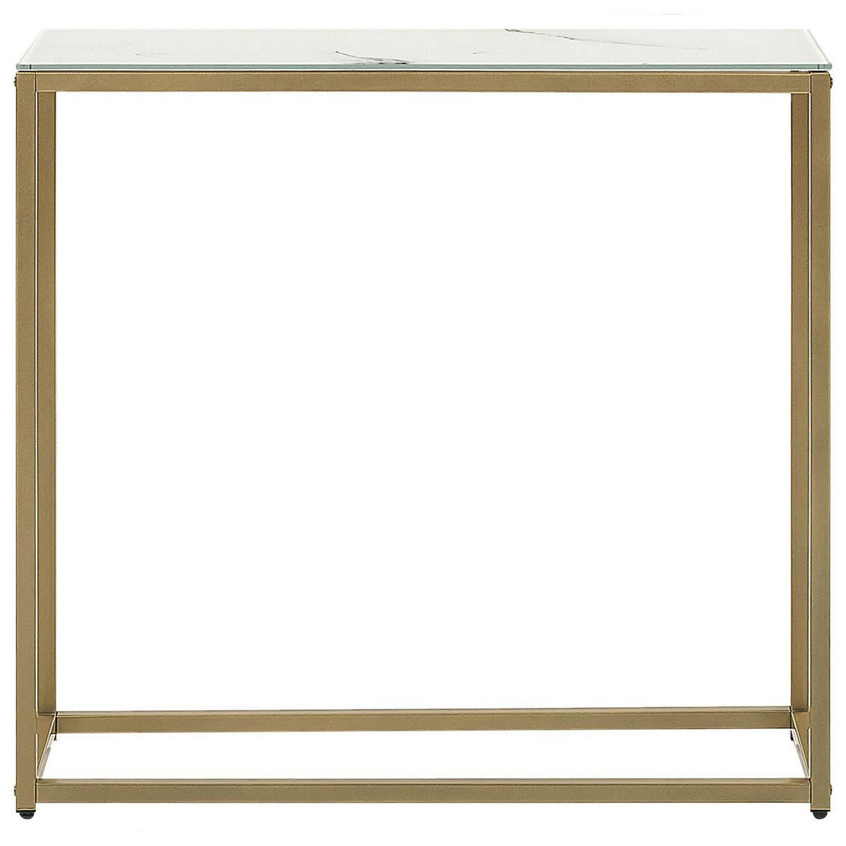 KONSOLENTISCH Marmor Optik weiß/gold Delano - Goldfarben/Weiß, Glas (30/80/76cm) - Beliani