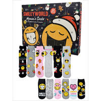 ADVENTSKALENDER Smileyworld mit 12 Paar Socken Größe 35-41 - Multicolor, Textil (37/5/26.5cm) - United Labels
