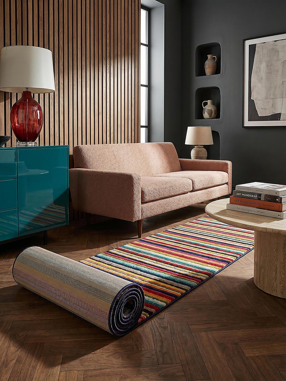TEPPICH MEON, gestreift, Bunt, 66 x 230 cm - Multicolor, Textil (230/66cm) - KADIMA DESIGN