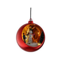 WEIHNACHTSDEKORATION LED Rot, 13 cm, batteriebetrieben, mit rotierendem Effekt - Rot, Kunststoff (27cm) - LAALU