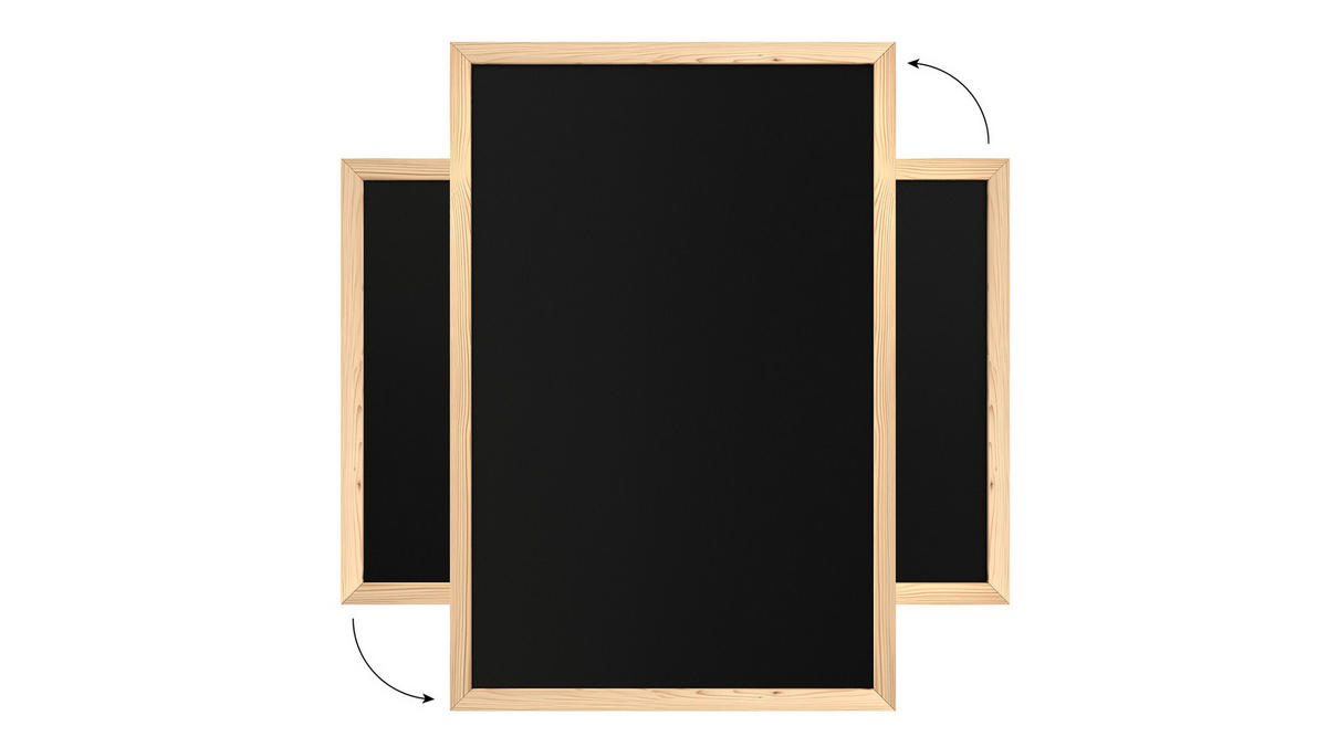 SCHWARZE Kreidetafel 60x40 cm, ECO-Holzrahmen - Schwarz, Holz (60/40/2cm) - ALLboards
