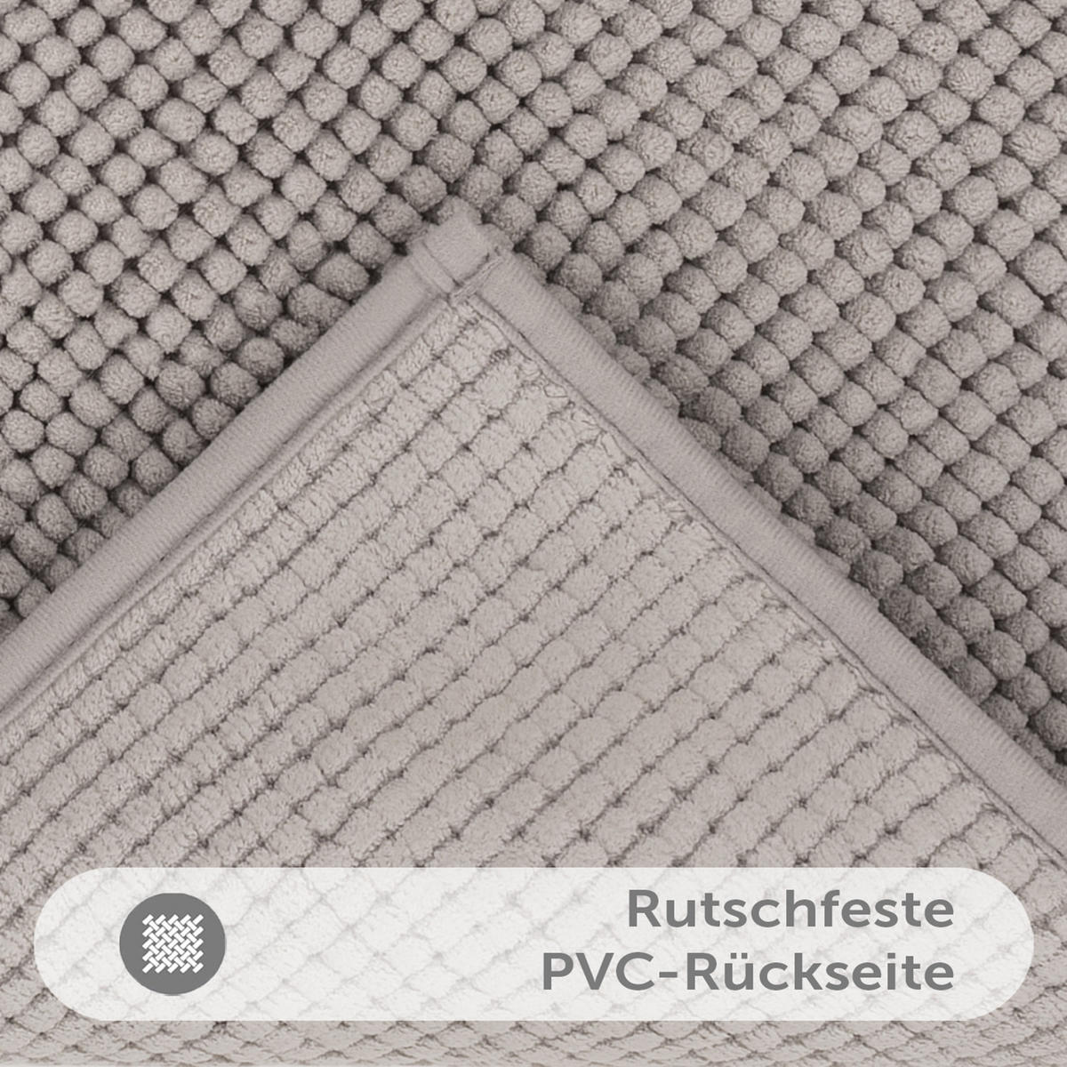 BADEMATTE Hochflor Chenille, 60x120 cm, Hellgrau - Hellgrau, Textil (60/120cm) - Blumtal