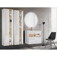 BADMÖBEL-SET 5-TLG. Bermuda-56 - Weiß, Holzwerkstoff (200/200/45cm) - Lomado