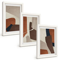 BILDER SET 3er Set - 20x30 cm Weißer Rahmen - Abstrakte moderne Strukturen - Weiß, Kunststoff (20/30cm) - TULUP