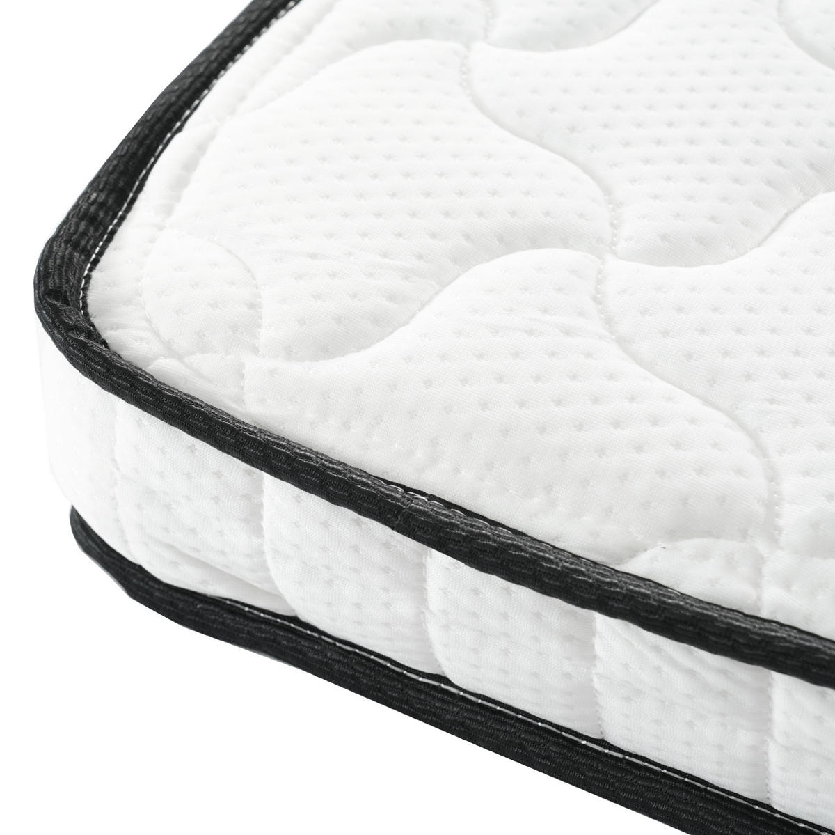 HOCHBETT 90/200 cm schwarz mit Matratze mit Tisch und Doppeltreppe - Schwarz, Metall (90/200cm) - OKWISH