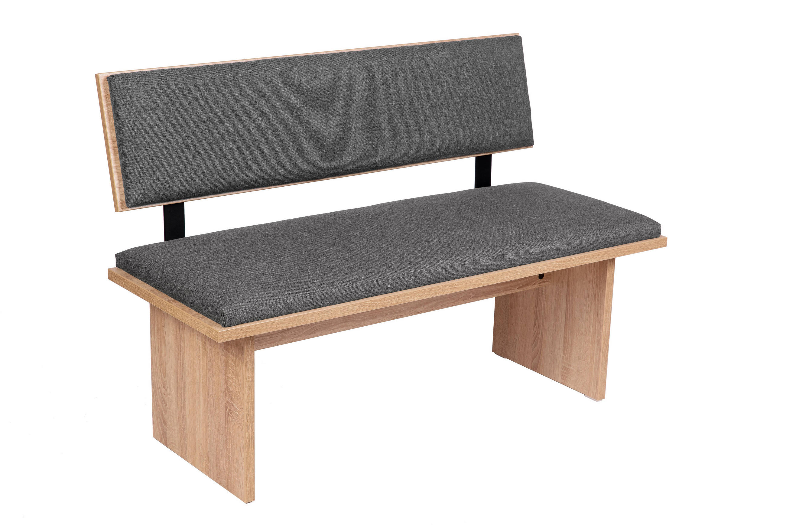SITZBANK Die Stilvolle - Eichefarben/Grau, Holzwerkstoff/Textil (48/85/125cm) - Kundler Home