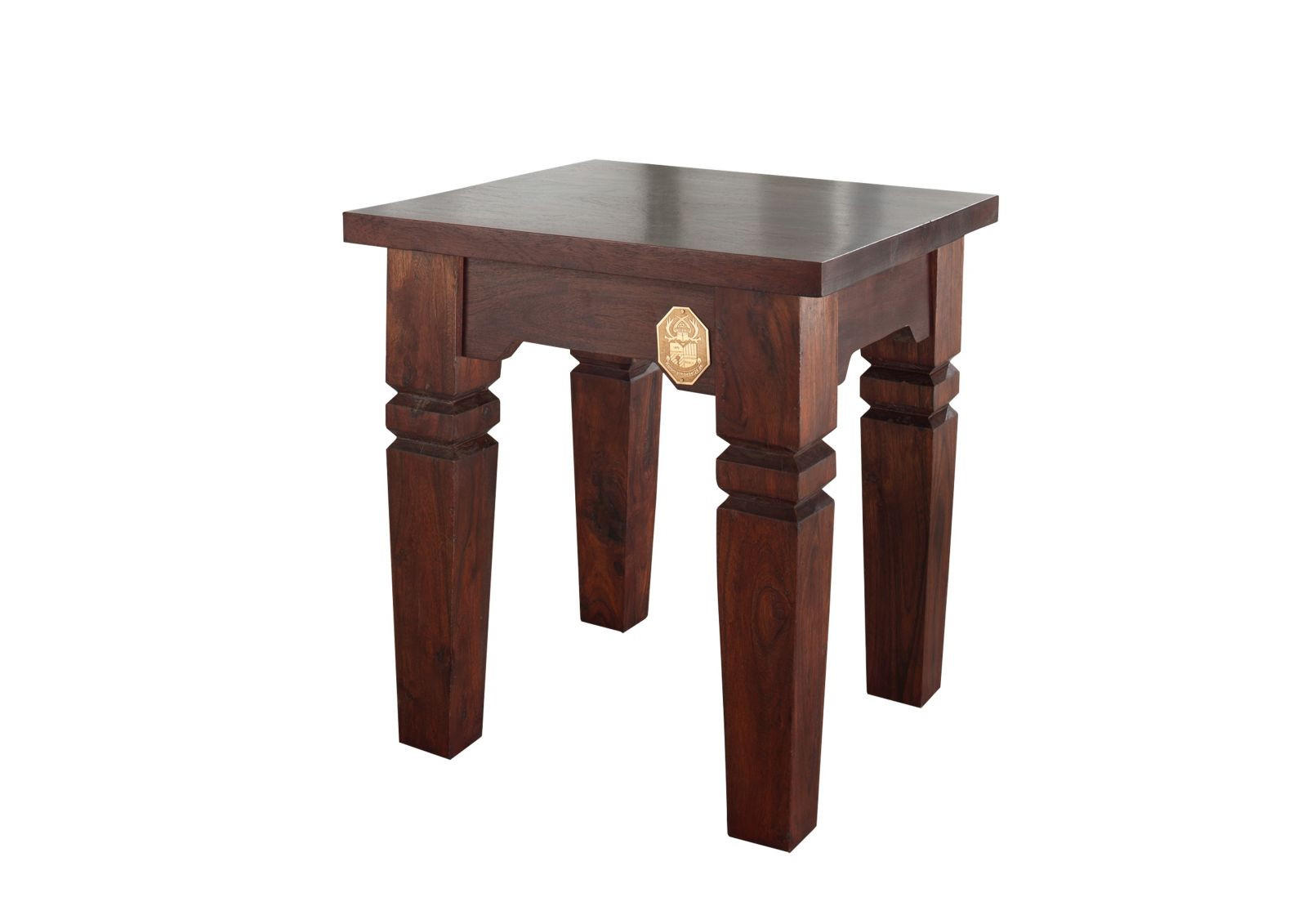 HOCKER Akazie 42x42x45 nougat lackiert OXFORD #601 - Dunkelbraun, Holz (42/45/42cm) - Massivmoebel24