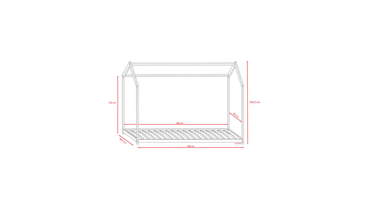 KINDERBETT BELLA ohne Schublade ohne Matratze Holz 180/80 - Sonoma Eiche, Holzwerkstoff (80/180cm) - RAUMHIRSCH FURNITURE