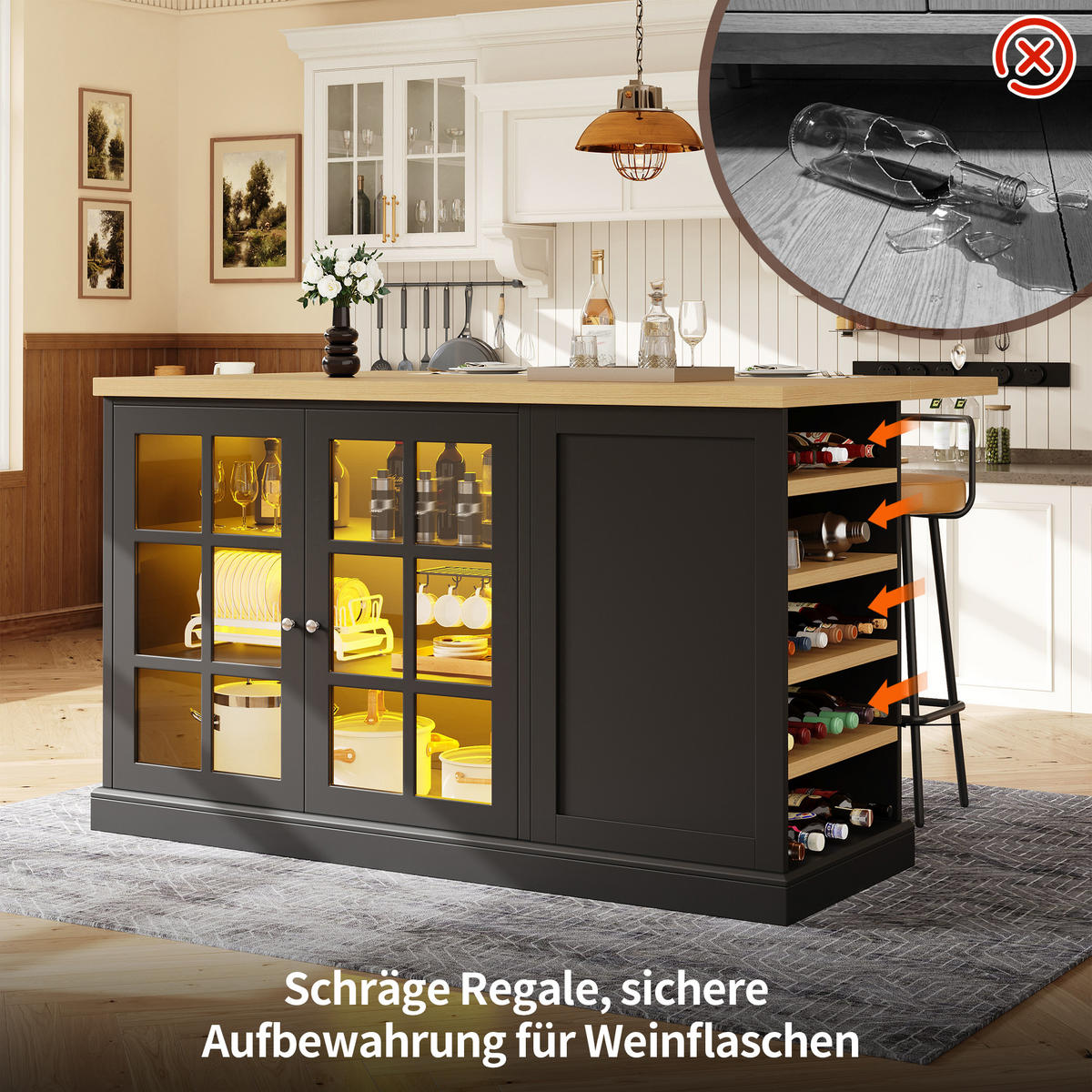 BARTISCH Schwarz 120/70/90 cm - Schwarz, Holzwerkstoff (120/90/70cm) - PANGIVO