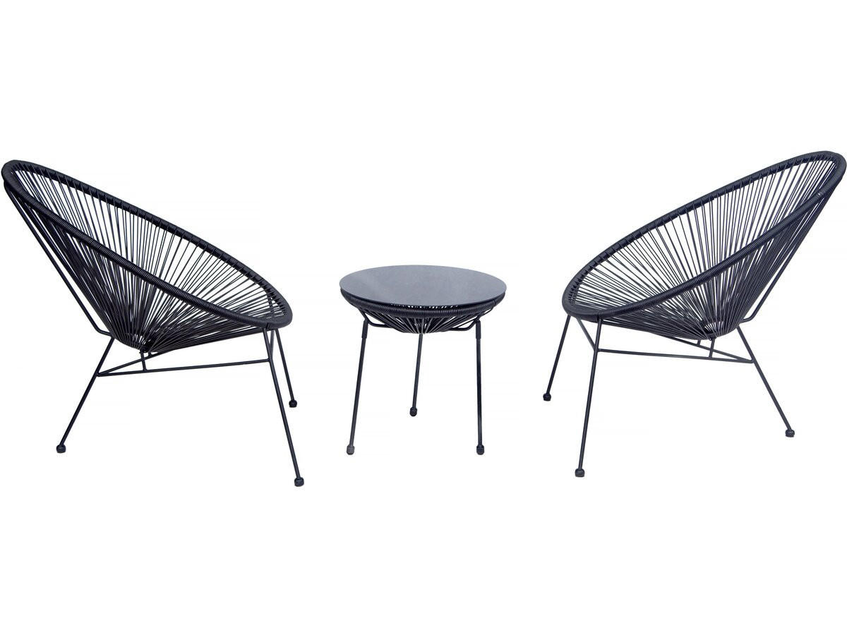 LOUNGEGARNITUR Odea 2-Sitzer Schwarz - Schwarz, Metall - Habitat Garten