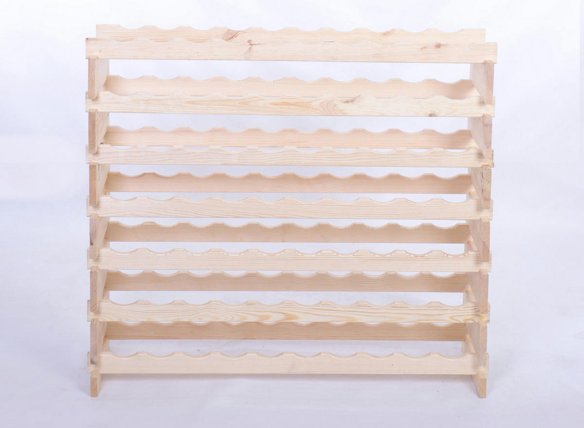 WEINREGAL VINOTECA FLEX PRO HxBxT 93x103x28cm 70 Flaschen auf 7 Ebene Natur unbehandelt - Naturfarben, Holz (103/93/28cm) - PROREGAL