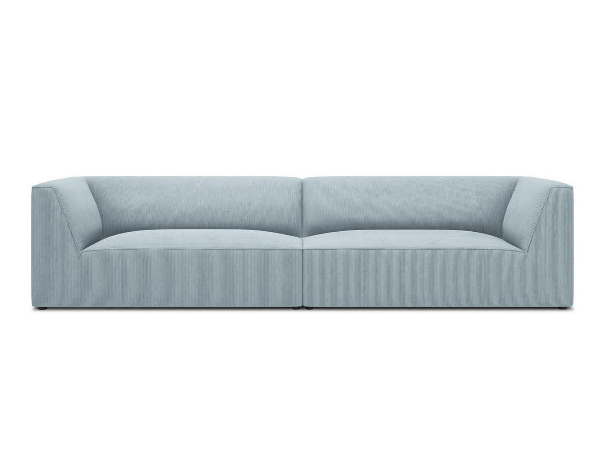 SOFA Ruby aus Cord hellblau 4 Sitzplätze - Hellblau, Textil (93/69/302cm) - Micadoni