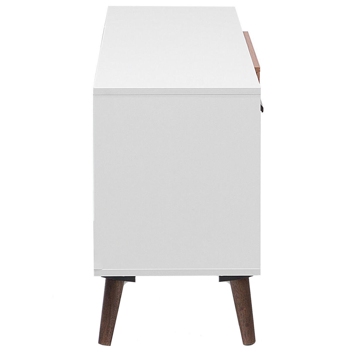 TV-MÖBEL Weiß, Dunkelbraun ALLOA 40/180/60 cm - Weiß, Holzwerkstoff (180/60/40cm) - Beliani
