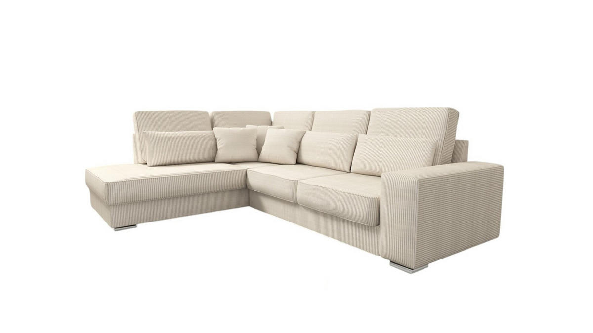 ECKSOFA Nevio Xl In Scala - Creme, Holzwerkstoff/Textil (312/226cm) - Fun Möbel
