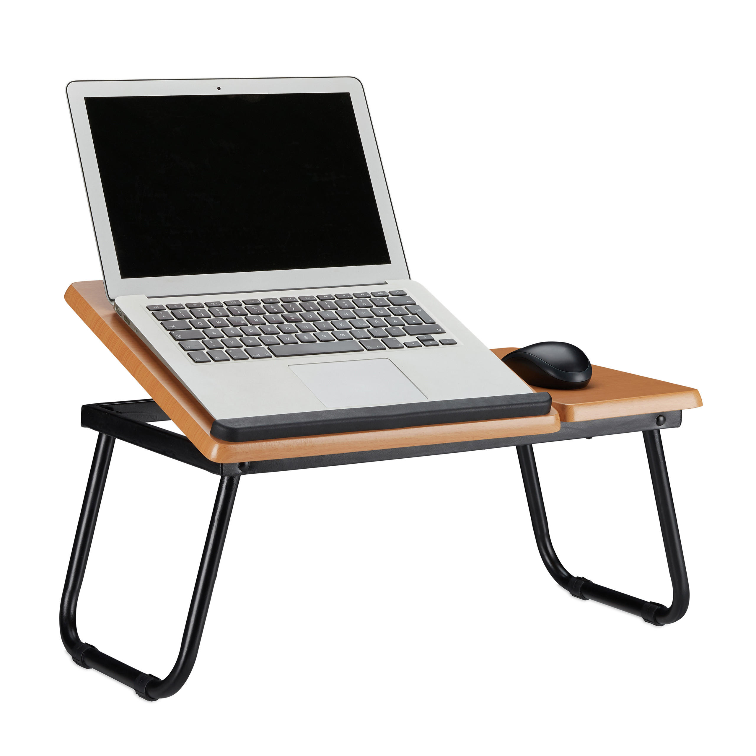 LAPTOPTISCH Natur höhenverstellbar klappbar - Multicolor, Holzwerkstoff/Metall (31.6/56.3/23.5cm) - Relaxdays