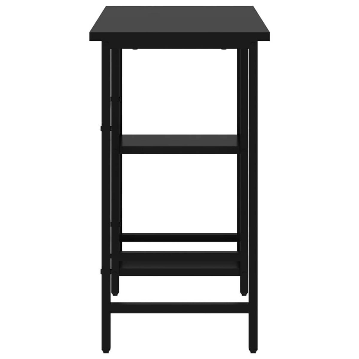 COMPUTERTISCH mit Regal 80/40/72 cm aus Mdf, Metall Schwarz - Schwarz, Holzwerkstoff (40/80/72cm) - vidaXL