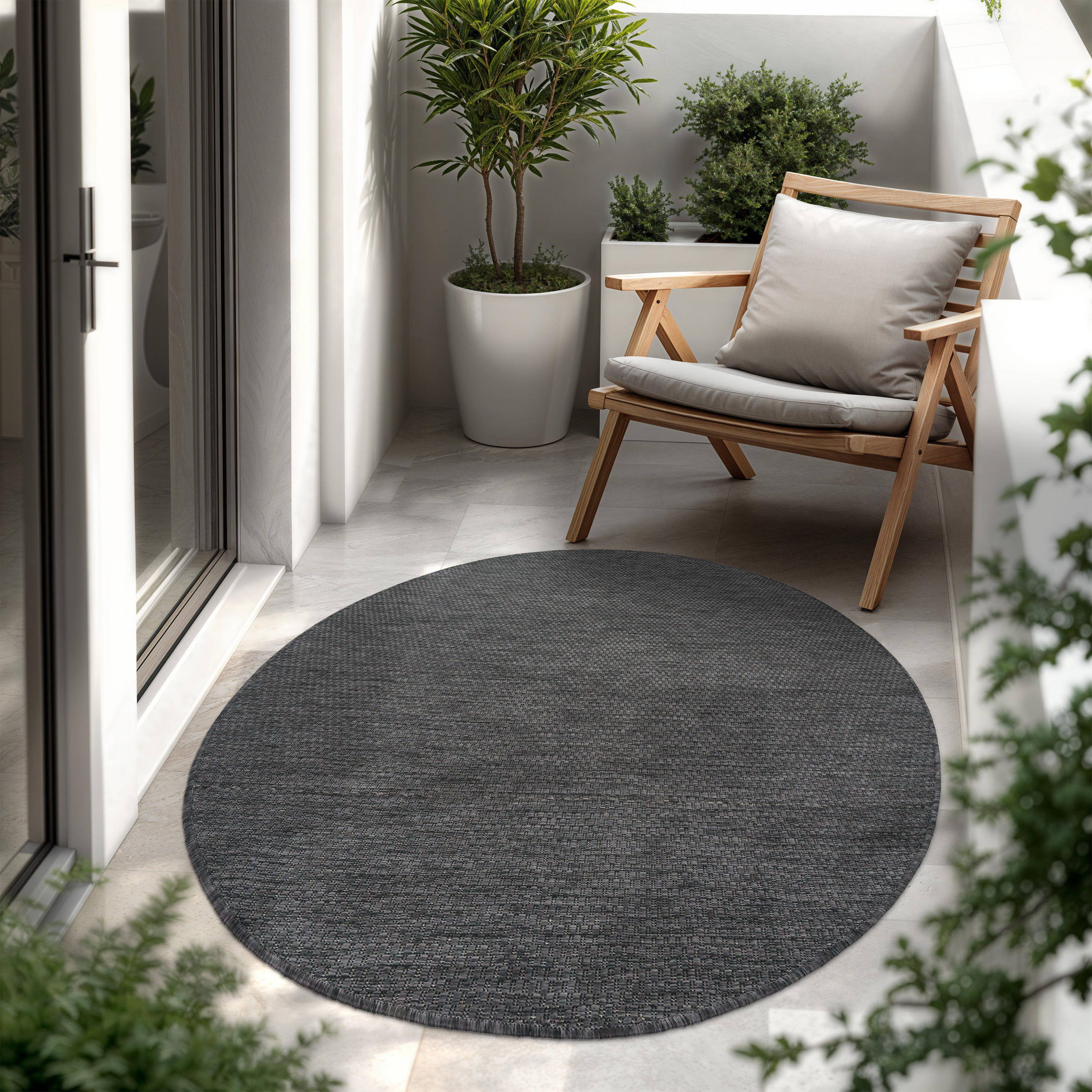 OUTDOORTEPPICH 200/200 cm Venedig 165 - Anthrazit, Textil (200/200cm) - Paco Home
