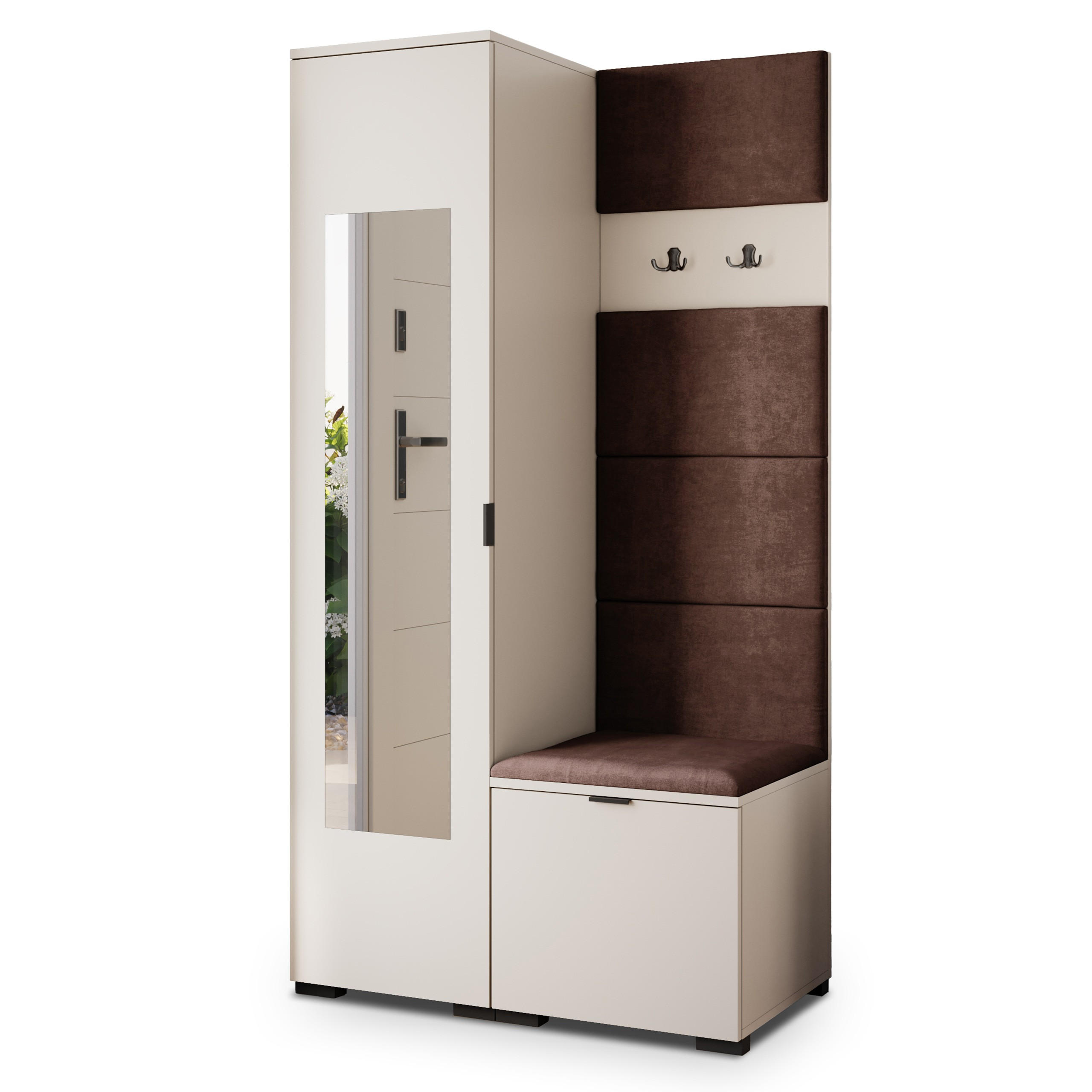 GARDEROBENSCHRANK VIRA 95/181/51 cm Modern Garderobe-Set Kaschmir - Kaschmir/Braun, Holzwerkstoff (95/181/51cm) - MASSENO