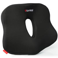 SITZKISSEN aus Memory Foam – Orthopädisches Steißbeinkissen für Bürostuhl & Auto, ergonomisch, Schwarz - Schwarz, Textil (26/18/15cm) - Blumtal