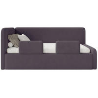 KINDERBETT Fanko Samt Violett 90x200 cm - Lila/Schwarz, Kunststoff/Textil (90/200cm) - Selsey