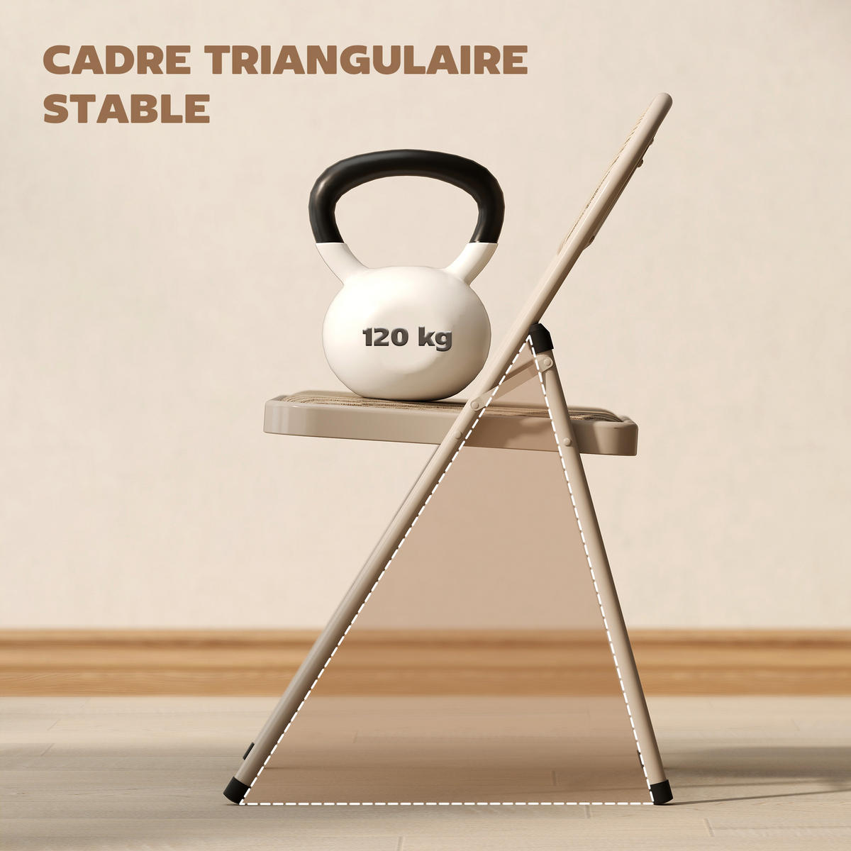 KLAPPSTUHL 2er-Set DE-13328 Leinenbezug & Stahlrahmen Beige - Beige, Metall (46/78/45cm) - ComfortXL