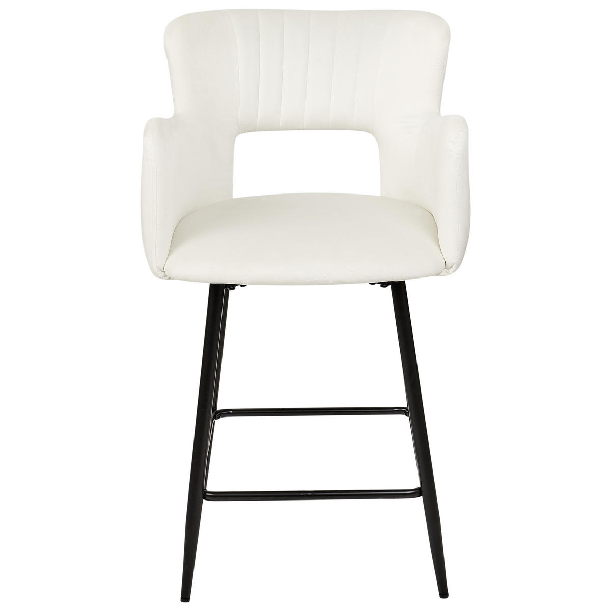 BARSTÜHLEN 2er-Set Weiß Sanilac - Schwarz/Weiß, Textil (51/91/44cm) - Beliani