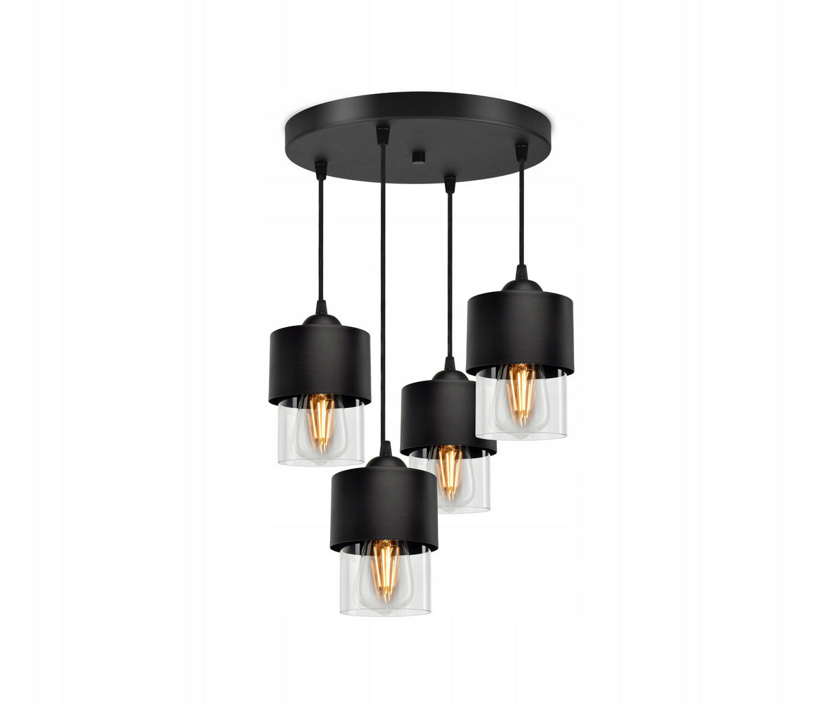 PENDELLEUCHTE Hege - Transparent/Schwarz, Glas/Metall (35/35/70cm) - kiki design