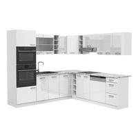 HÖRNKÖK R-Line, Vit högblank/Vit, 247 x 237 cm utan bänkskiva - Vit/Vit högglans, Träbaserade material (247/206.8/46cm) - Vicco