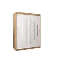 SCHWEBETÜRENSCHRANK 200/150/62 2-türig - Silberfarben/Weiß, Holz/Kunststoff (150/200/62cm) - Abiks Möbel