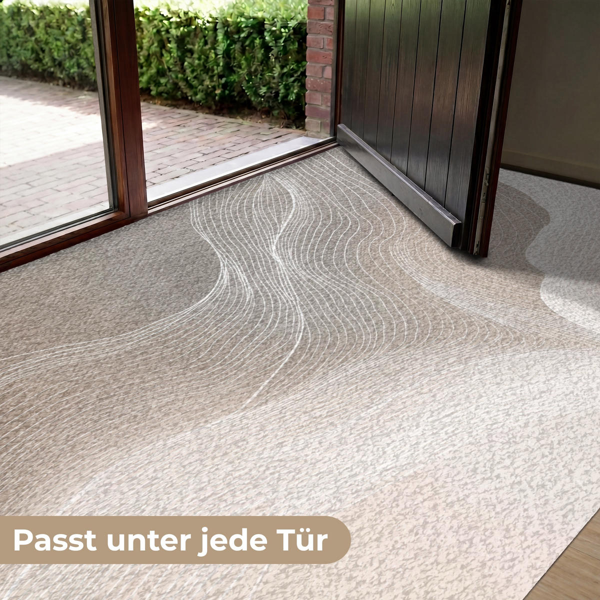FUSSMATTE Wellenlinien - Luftströme - Harmonisch Schmutzfänger 180x120 cm - Beige, Kunststoff (180/120cm) - MuchoWow