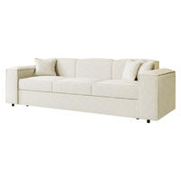 SCHLAFSOFA Santos Boucle - Creme/Schwarz, Holzwerkstoff/Kunststoff (252/79/88cm) - MIRJAN24