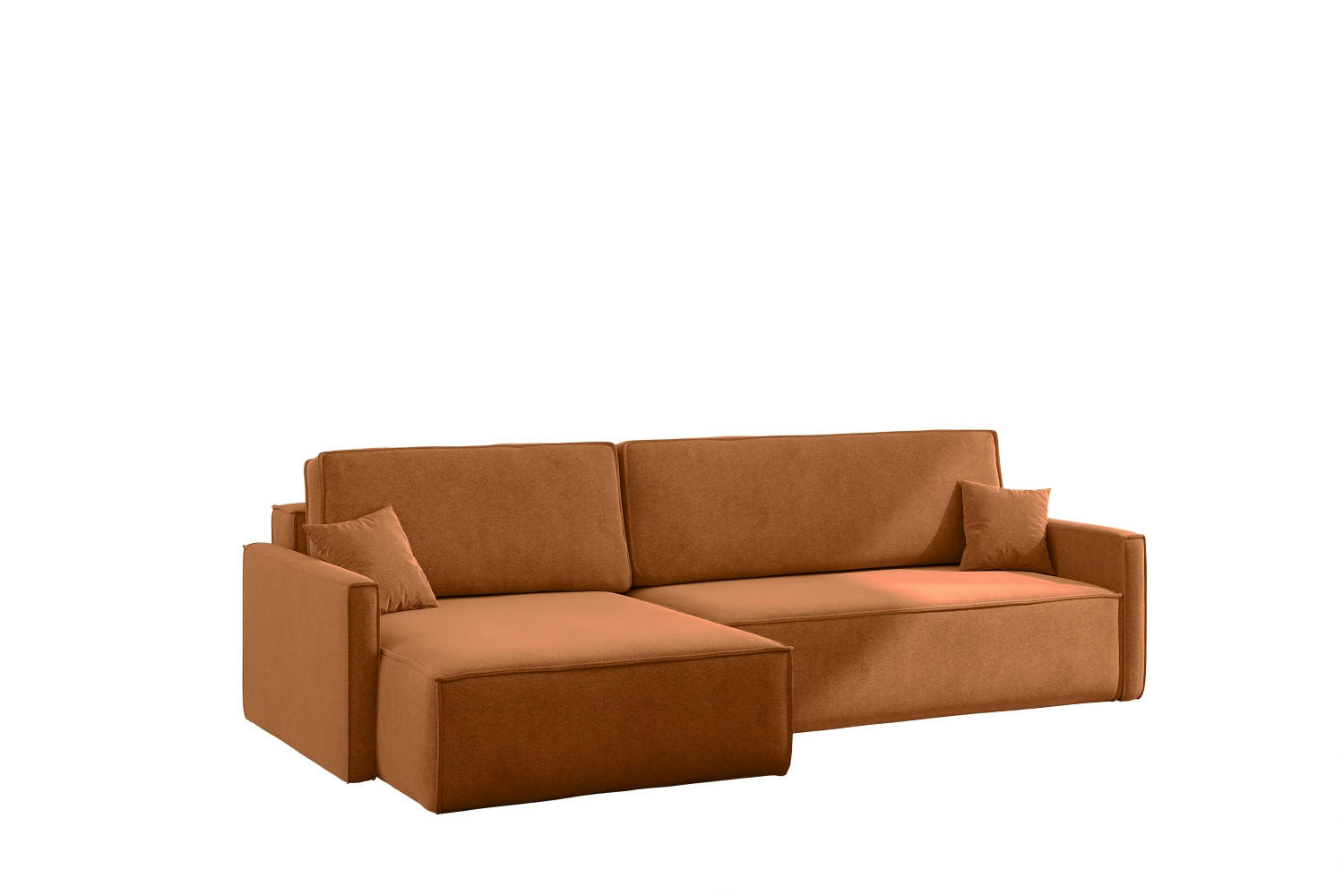 SCHLAFSOFA Carlos L-Form, Ecksofa Mit Bettkasten Und Schlaffunktion Stoff Salvador Links Braun - Braun, Holz/Textil (142/83/250cm) - Kaiser Möbel