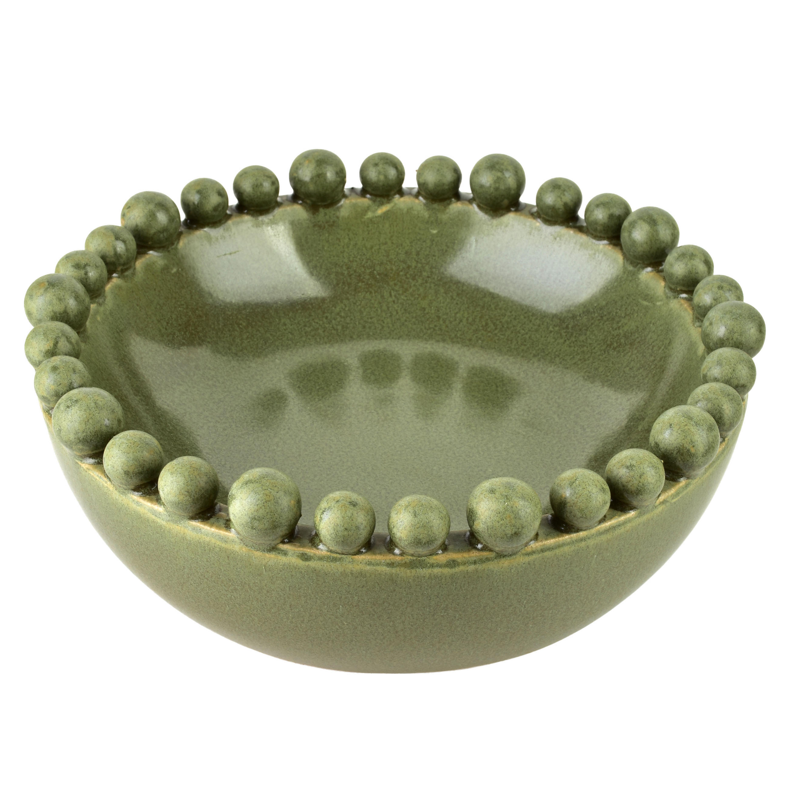 DEKOSCHALE Yarine grün 20/20/8 cm Keramik - Grün, Kunststoff (8cm) - Mondex