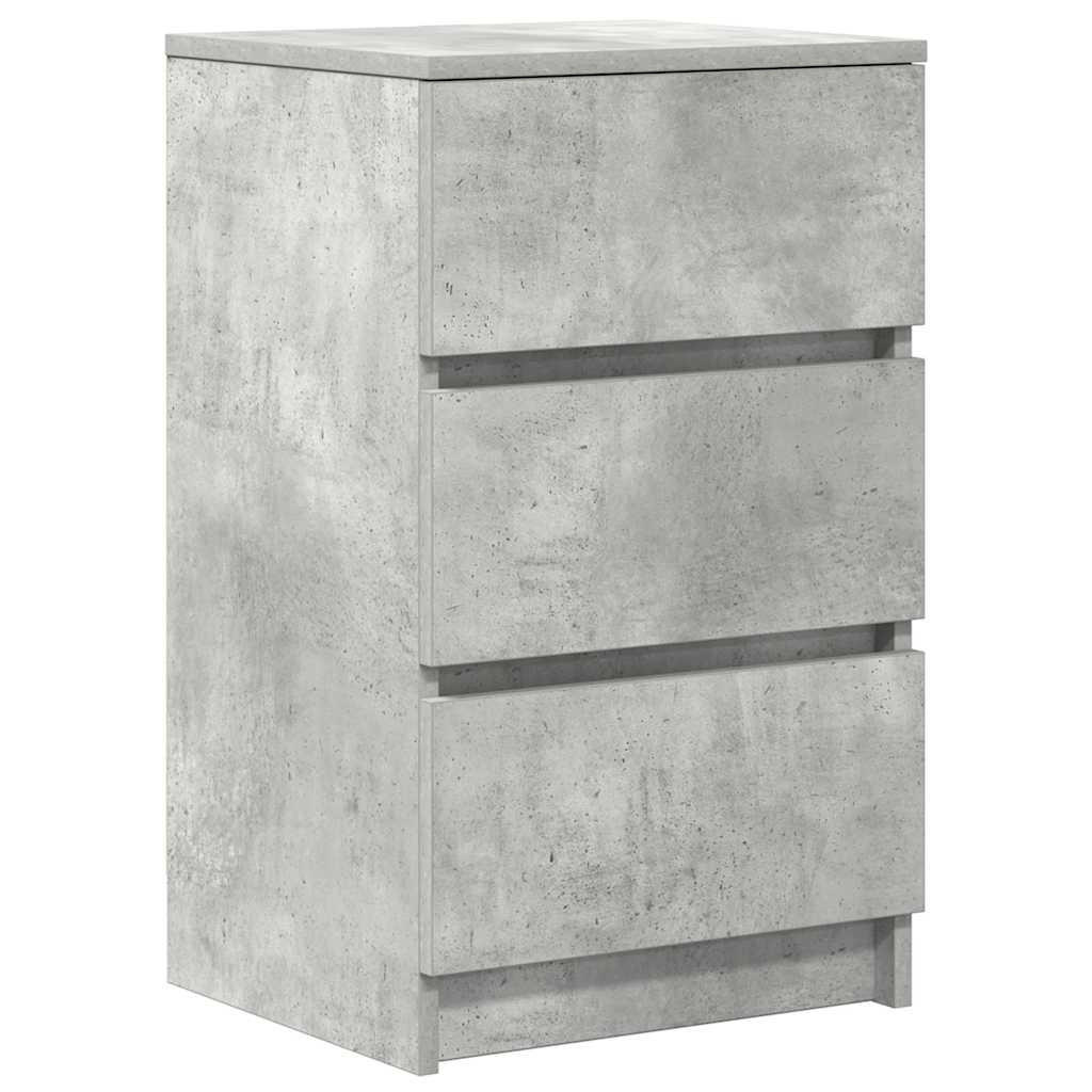 NACHTTISCH Mit 3 Schubladen Betongrau 39/35/65 Cm - Grau, Holzwerkstoff (35/65/39cm) - vidaXL