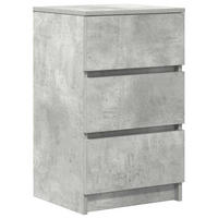 NACHTTISCH Mit 3 Schubladen Betongrau 39/35/65 Cm - Grau, Holzwerkstoff (35/65/39cm) - vidaXL