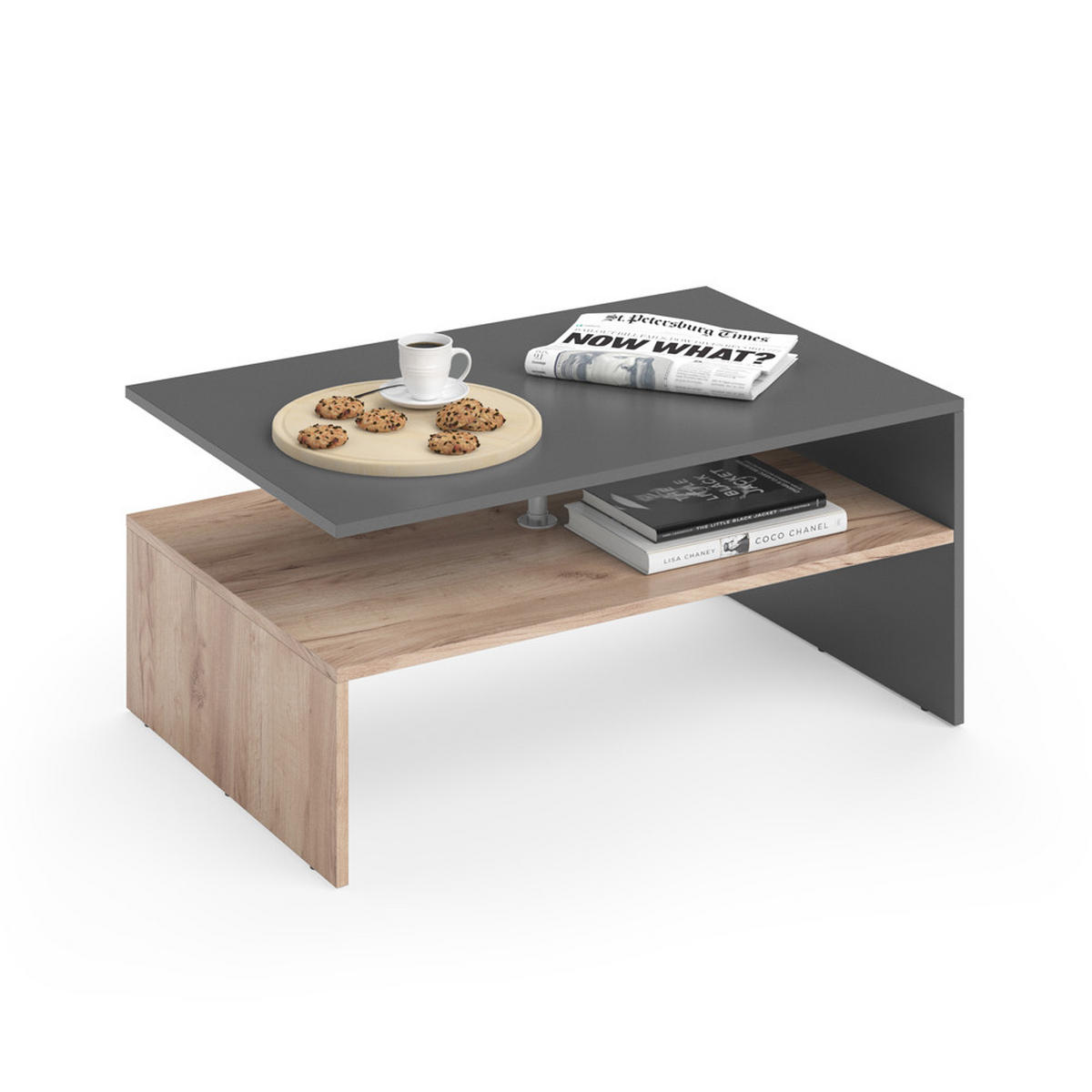 COUCHTISCH Amato Anthrazit/Sandeiche 90 x 60 cm - Anthrazit/Eiche Wotan, Holzwerkstoff (60/90/42cm) - Vicco