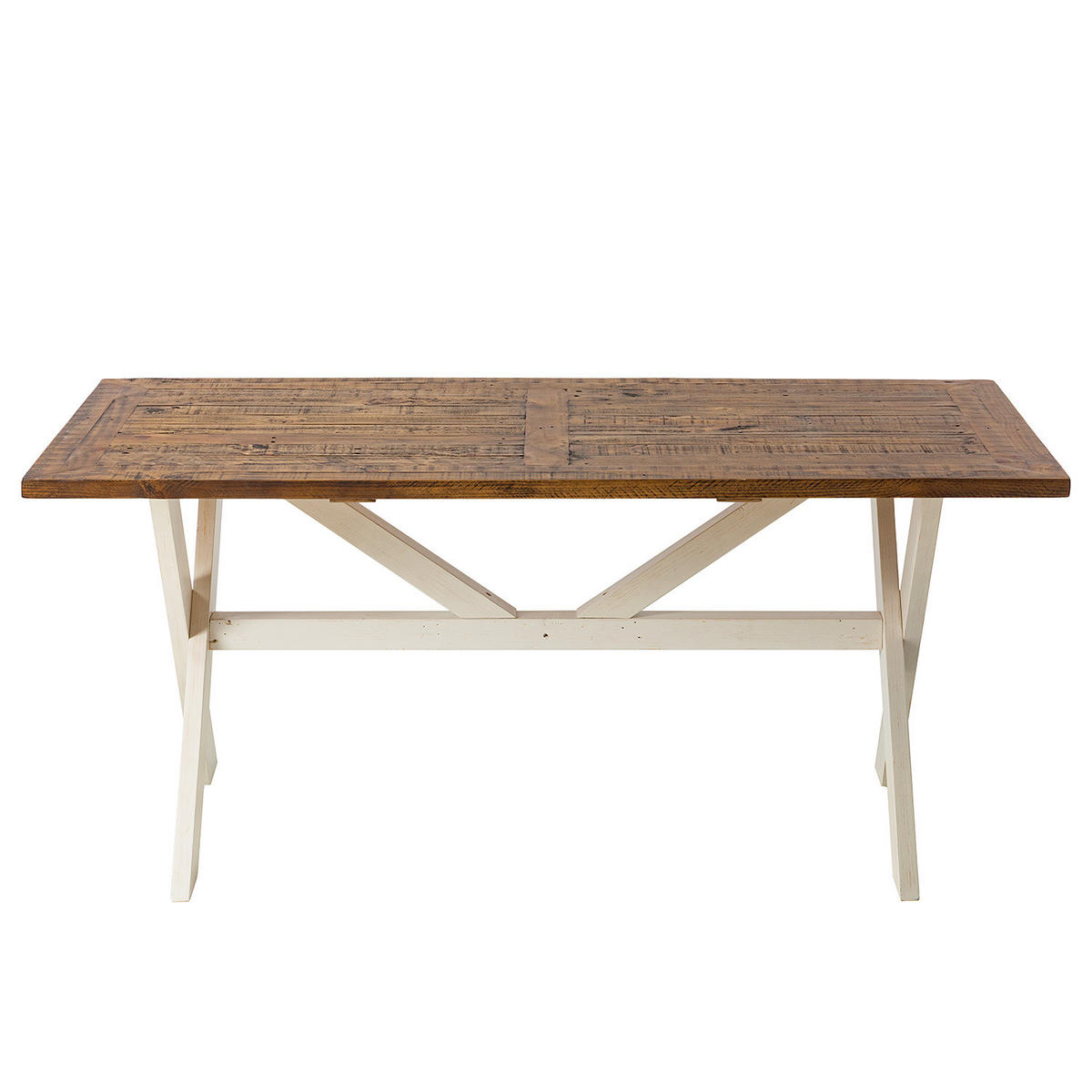 ESSTISCH - Kiefer massiv - Weiß, Holz (90/180/79cm) - home24